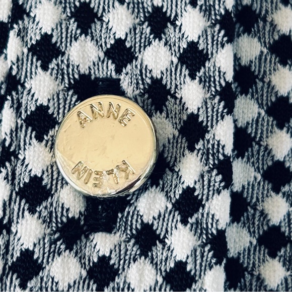 4/$20 NWT Anne Klein Black & White Gingham Button-Front Blouse Size Large - Picture 3 of 7